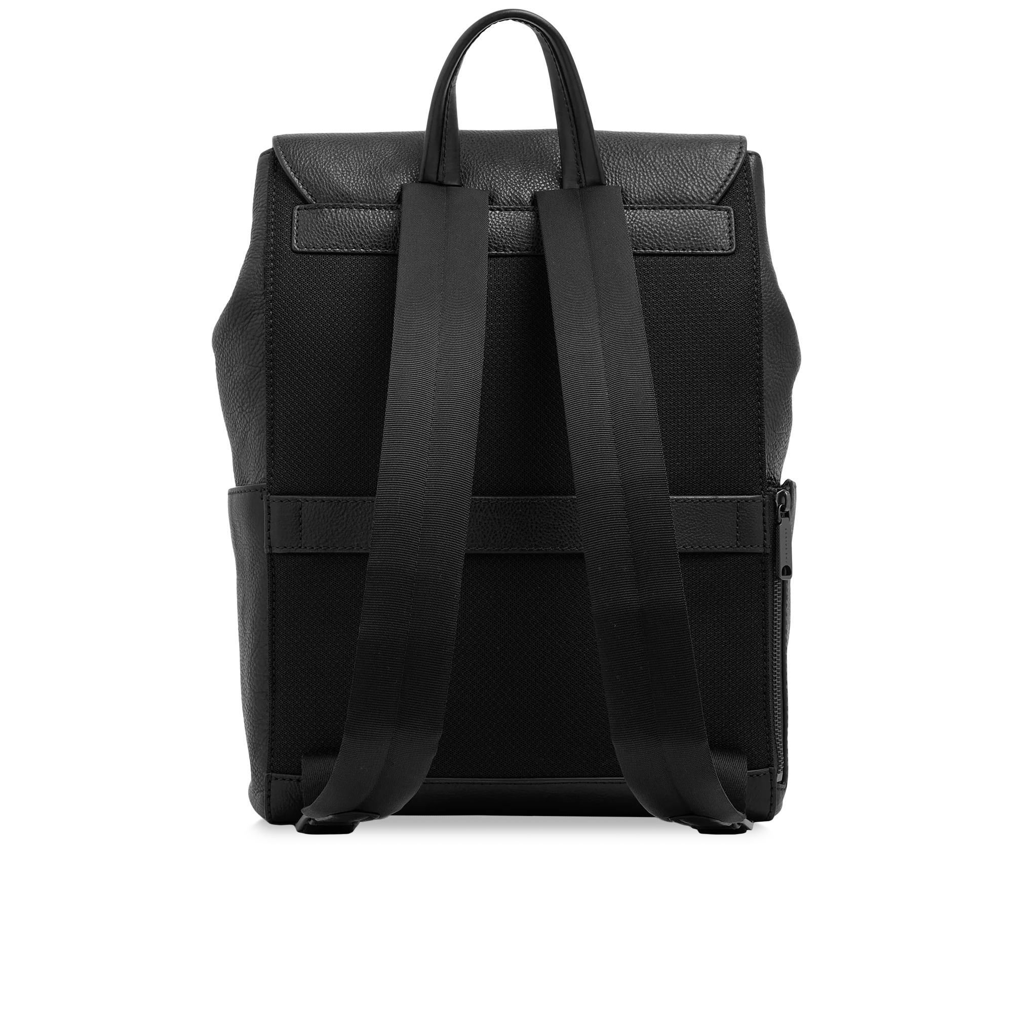 Men’s leather backpack with front flap - Image 3